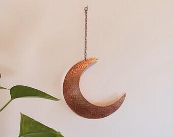 Red Moon Decor Crescent Moon copper Wall Hanging Home Decoration Handmade