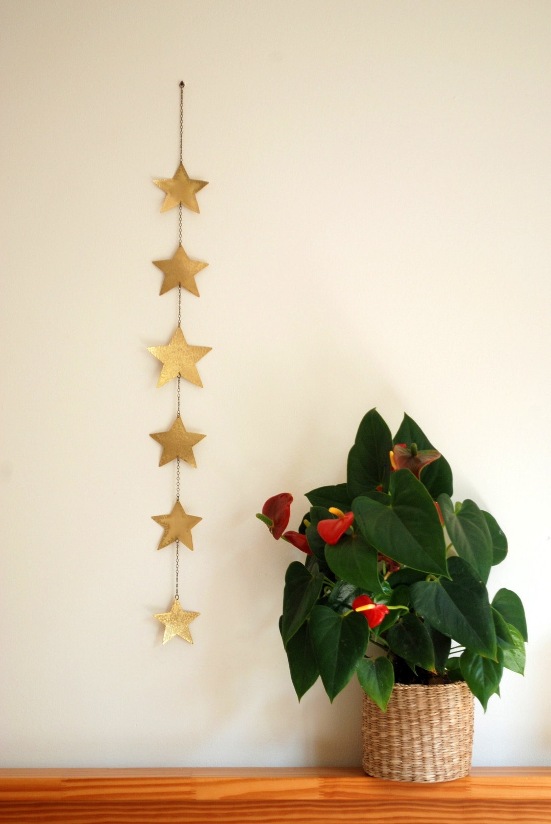 Gold Stars Wall Hanging Stars Wall Decor Brass Stars Mobile Hanging