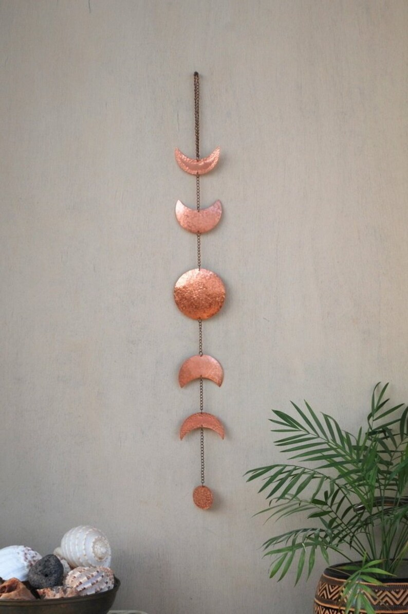 Moon Wall Decor Copper Red Phases Hanging Full Art Mobile Child Lunar