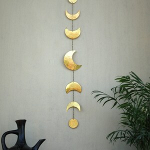 Moon Phases Wall Decor Moon Wall Art Brass Moon Wall Hanging Crescent Moon Mobile Moon Child Lunar Moons Decoration image 5