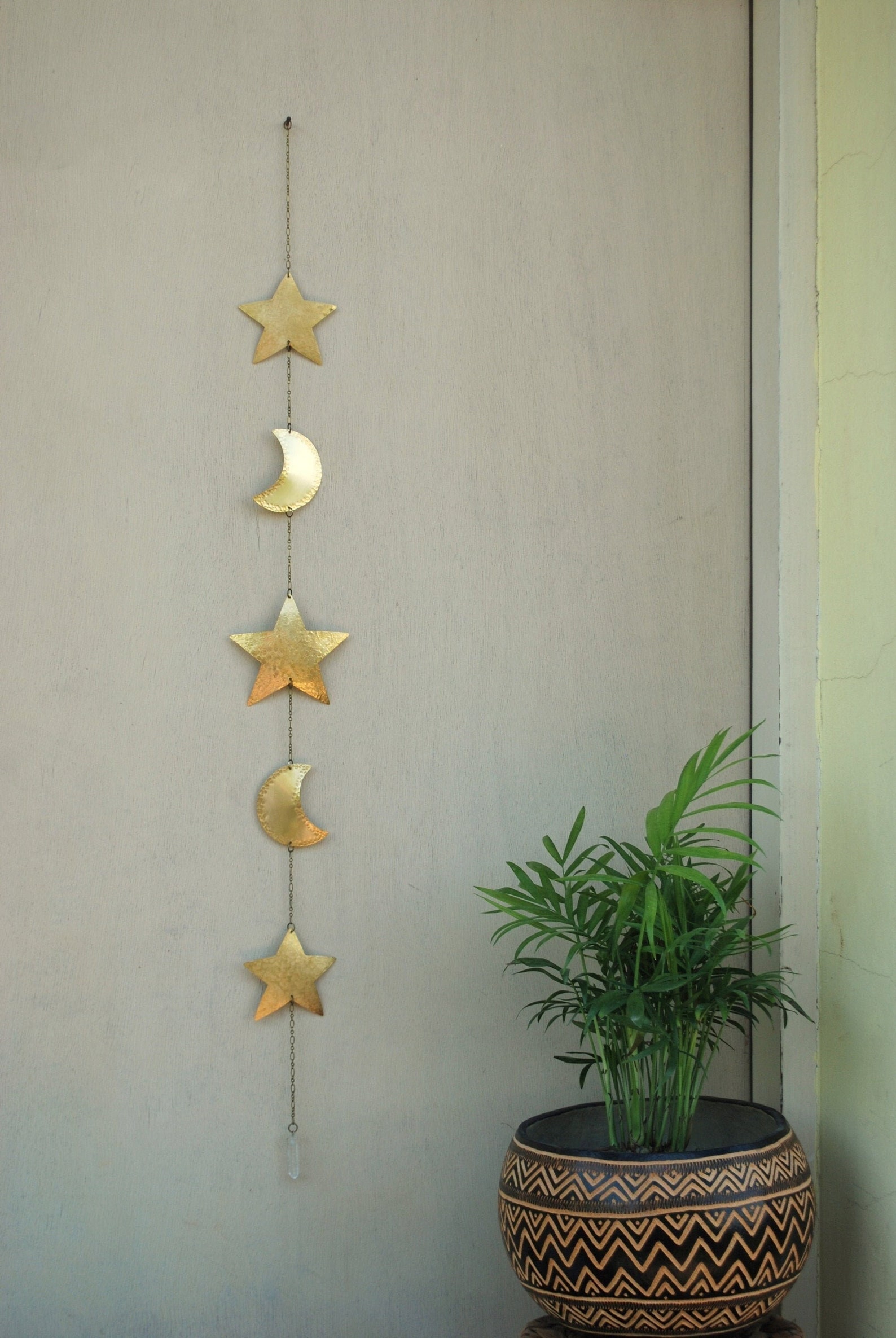 Stars and Moons Wall Decor Moon Wall Art Brass Stars Wall Etsy