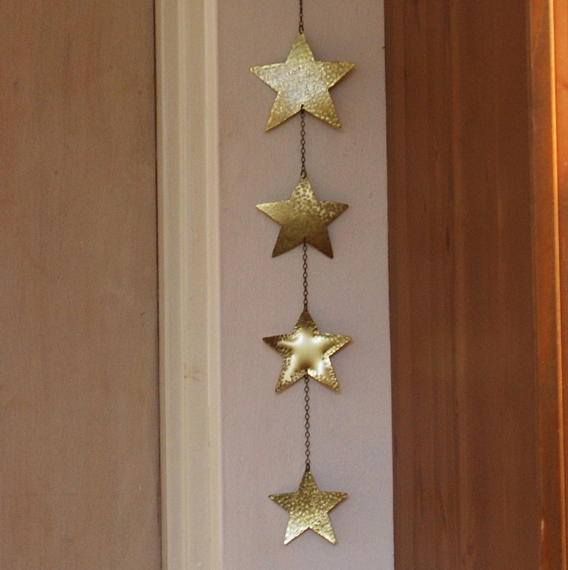 Gold Stars Wall Hanging Stars Wall Decor Brass Stars Mobile Etsy