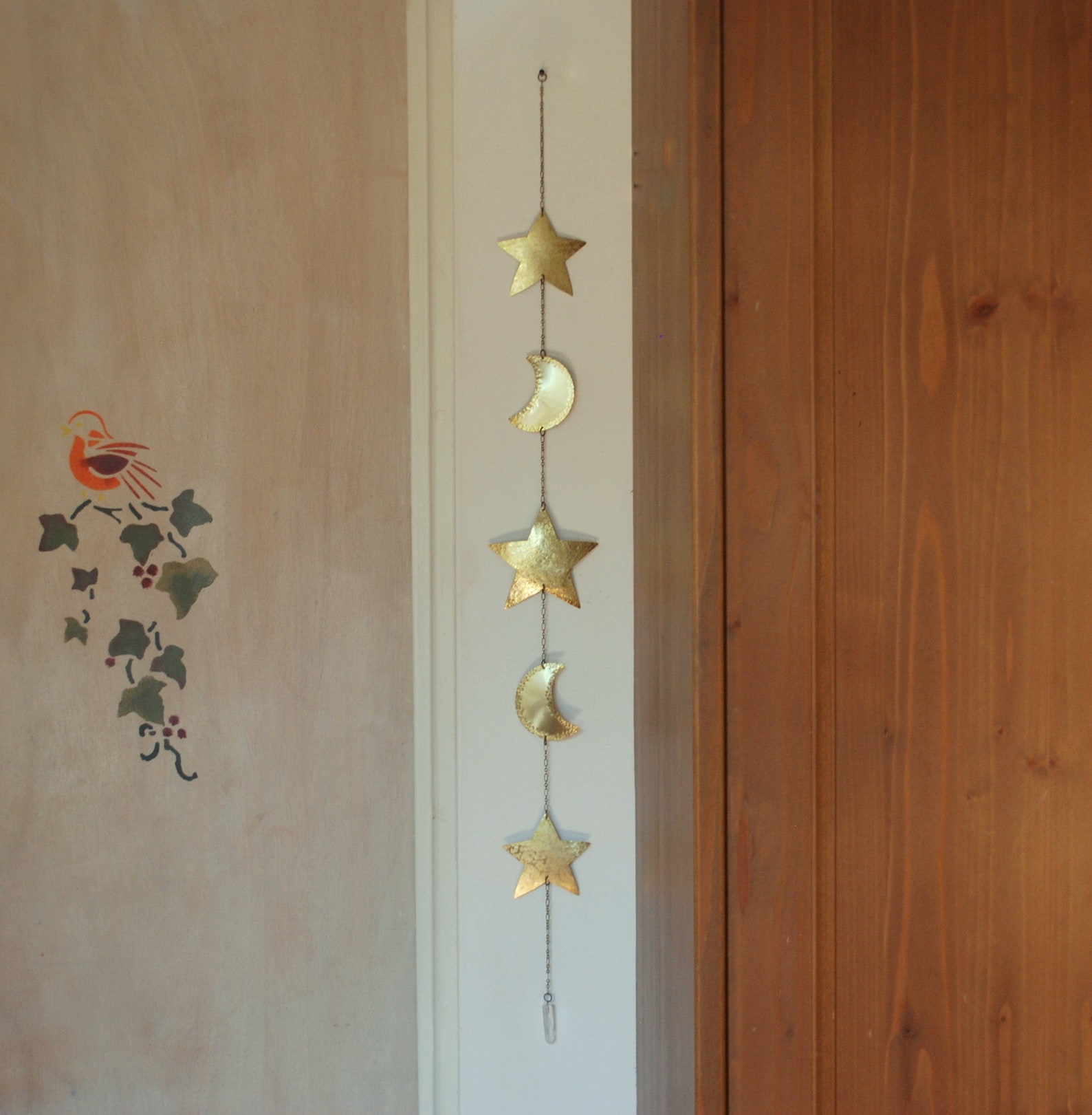 Stars and Moons Wall Decor Moon Wall Art Brass Stars Wall Etsy