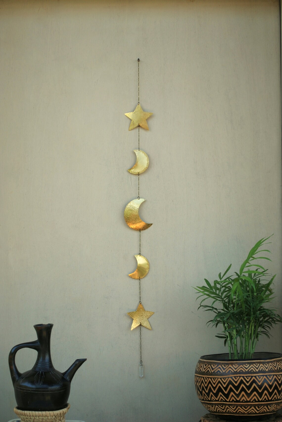 Moons and Stars Wall Art Moon Wall Decor Brass Stars Wall | Etsy