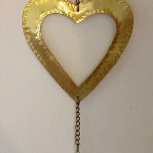 Gold Heart Wall Hanging Heart Art Wall Decoration Love Heart Decor Girls Room Decor Heart Gift Metal Heart Brass image 4