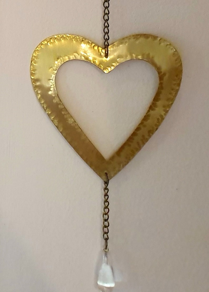 Gold Heart Wall Hanging Heart Art Wall Decoration Love Heart Decor Girls Room Decor Heart Gift Metal Heart Brass image 4