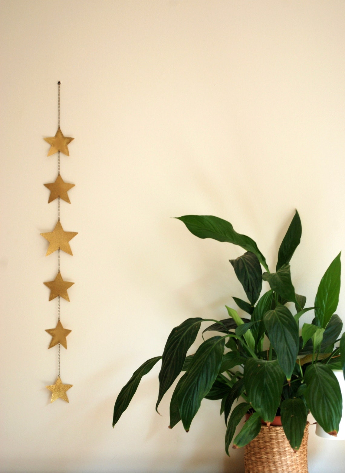 Gold Stars Wall Hanging Stars Wall Decor Brass Stars Mobile Etsy
