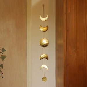 Moon Phases Wall Hanging Brass Moon Wall Decor Full Moon Wall image 5