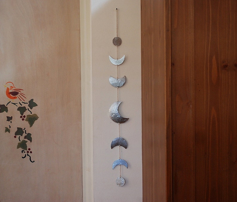 Moon Wall Decor Silver Moon Phases Wall Hanging Moon Wall