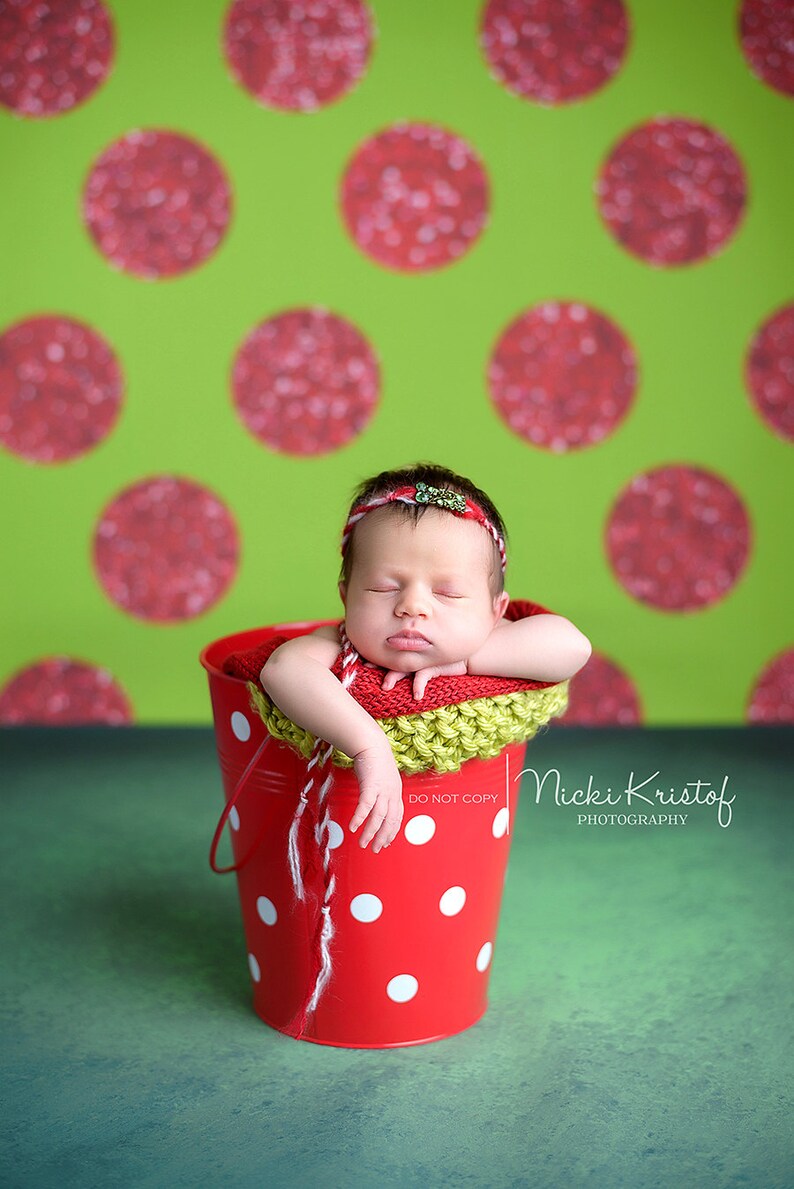 8ft x 8ft Christmas Backdrop Green and Red Glitter Dot Backdrop Polka Dot Photo Background Exclusive Design Item 2121 image 2