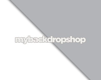 Combo - Two 6ft x 6ft  Vinyl Photography Backdrop and Floor Drop -  Solid White / Solid Light Gray Backdrop - Items 099 & 1601