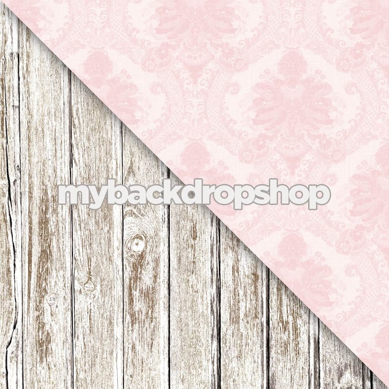 Pink Damask  Whitewashed Wood Floor Items 169 /& 1371 Combo Two 4ft x 4ft Vinyl or Poly Photography Backdrop and Floor Drop