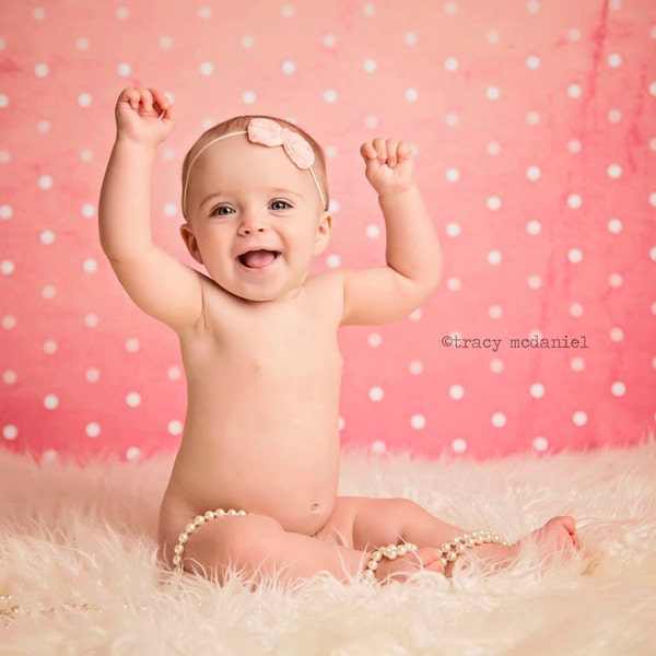 6ft x 6ft Pink Polka Dot Backdrop for Pictures - Sweet 16 Photo Background - Baby Girl Back Drop - Item 1272