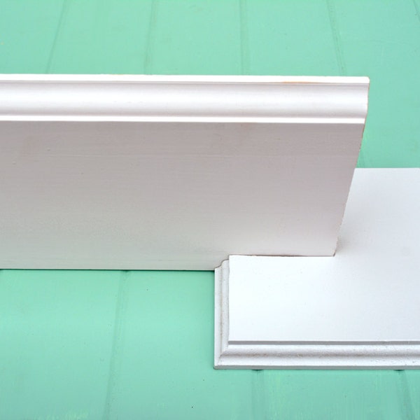 Set of 2 Baseboard Holders - Photography Backdrop Baseboard Holders - White Wood Baseboard Stand