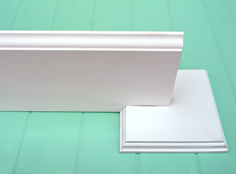 Set of 2 Baseboard Holders - Photography Backdrop Baseboard Holders - White Wood Baseboard Stand