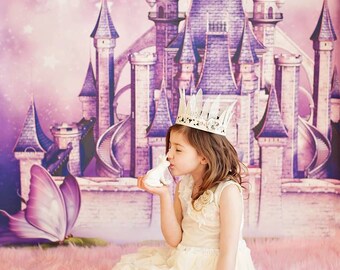 6ft x 6ft Fairy Tale Princess Castle Photo Backdrop - Fantasy Photography Backdrop - Vinyl - Item 1650