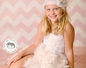 4ft x 4ft Pastel Pink Chevron Backdrop - Baby Girl Photography Backdrop - Backdrop for Newborns - Item 1180