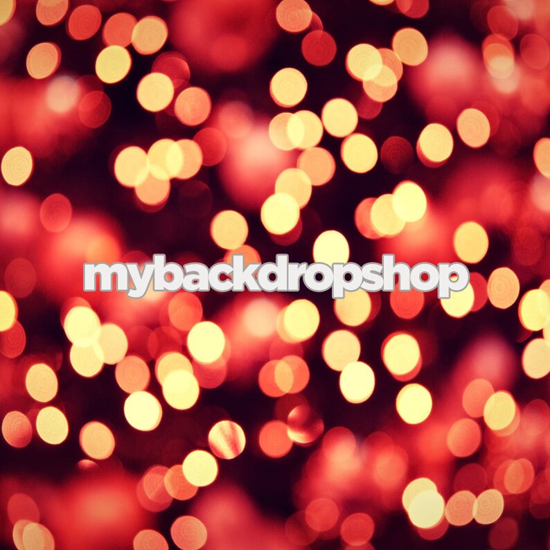 8ft x 8ft Red Bokeh Backdrop Christmas Lights Back Drop Etsy