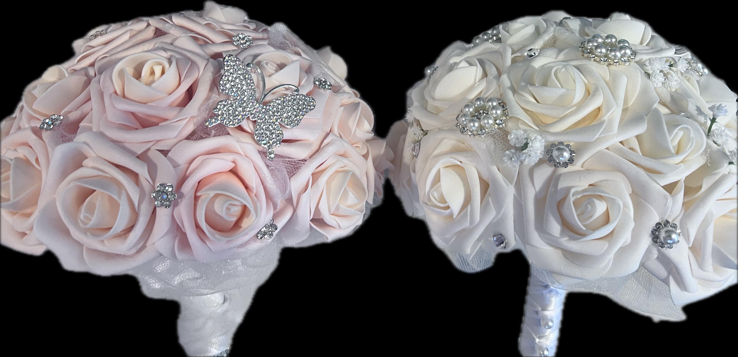 First Communion Brooch 9 Inch Cream First Holy Communion Brooch Bouquet, Pink Blush Bouquet ...