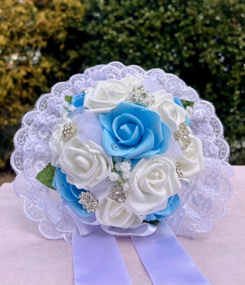 7 Inch First Holy Communion Bouquets, Lace Trim Bouquet, Pink White ...