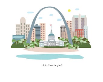 St Louis Missouri /St Louis Art Print/ St Louis Map/ St Louis Print Poster/ St Louis Wall Art/St Louis Skyline/ St Louis City