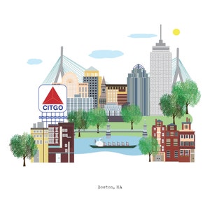 Big Boston/ Boston Skyline Wall Art/ Boston Skyline Poster/ Boston Home Decor/ City Skyline Art/ Boston Print/City Map Wall Art
