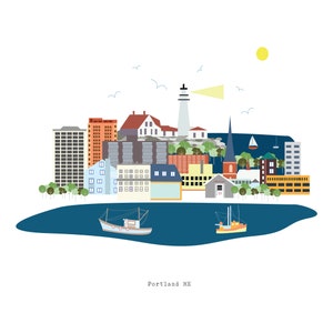 Portland ME/ Portland Print/  Portland Print/ Portland ME Art/  Portland Art/Portland Poster/Maine Art/ Maine Gift