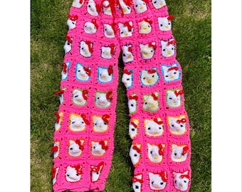 Handmade Crochet Pink Hello Kitty Pants