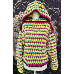 Handmade Crochet Multicolor Hoodie