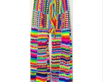 Handmade Crochet Rainbow Pants