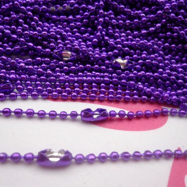 SALE--20 pcs Purple  Ball Chain Necklaces - 27inch, 2.0 mm