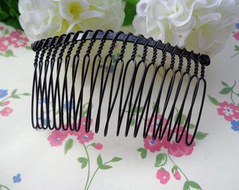 SALE--20 Pcs 36mmx75mm (20teeth) Black Iron Hair Combs