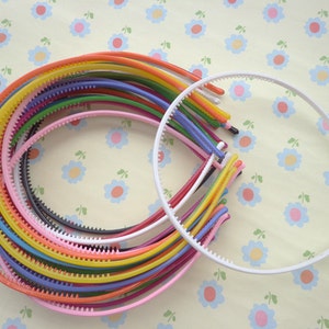 20 piezas diadema de plástico de colores variados de 4 mm de ancho