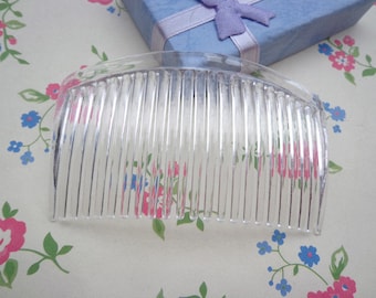 Sale--20 pcs White Transparent  Plastic Hair Combs (23 teeth) 46mmx86mm