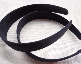 SALE--5 pcs Black Satin Headbands-- 30mm Wide