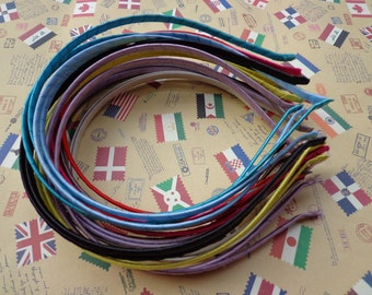SALE--20PCS (10colors)Plain Satin Covered Headband 5mm Wide