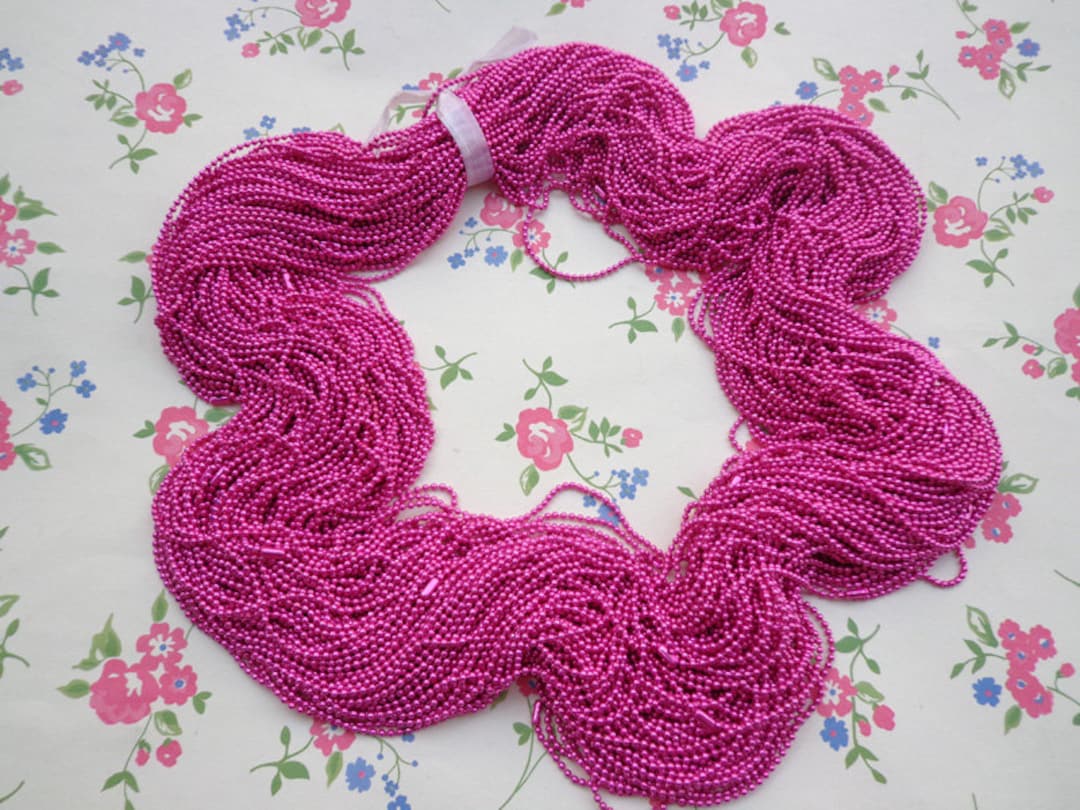 SALE--10 Pcs Hot Pink Ball Chain Necklaces - 27inch, 1.5mm - Etsy