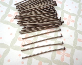 200pcs of antique bronze head pins --30mm