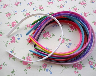 SALE--50 pcs Mixed Color plastic Headband 8mm Wide