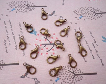 Sale-- 100pcs antique bronze lobster Clasps 12mmx6mm