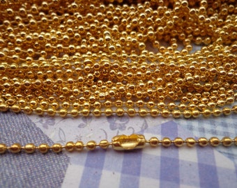 SALE--50 pcs Gold Ball Chain Necklaces - 27inch, 2.0 mm