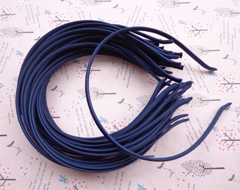 SALE--20 pcs Dark  Blue  Cloth Covered Headband 5mm Wide