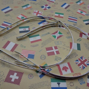 SALE--Silver plain  colored iron metal headband - 10 pcs 7mm