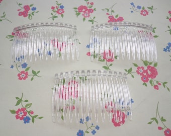 20 pcs Clear Plastic Hair Combs (14 teeth) 46mmx72mm