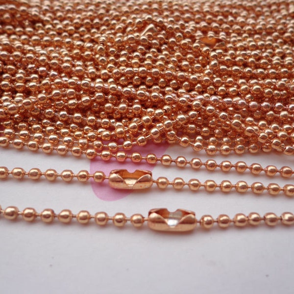 SALE--20 pcs Rose Gold  Ball Chain Necklaces - 27inch, 2.0 mm