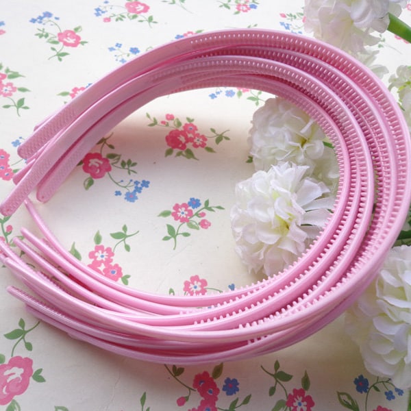 SALE--20 pcs pink color plastic Headband 8mm Wide
