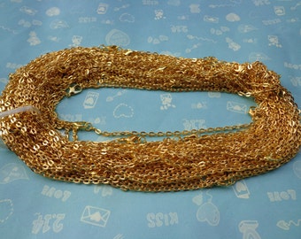 Sale-- 15 pcs 18 inch 3x2mm gold plated necklace chain with lobster clasp