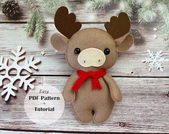 Felt Moose - Felt PDF Pattern, Felt Woodland Animals