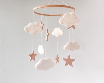 Cloud Baby Mobile, Wooden Mobile