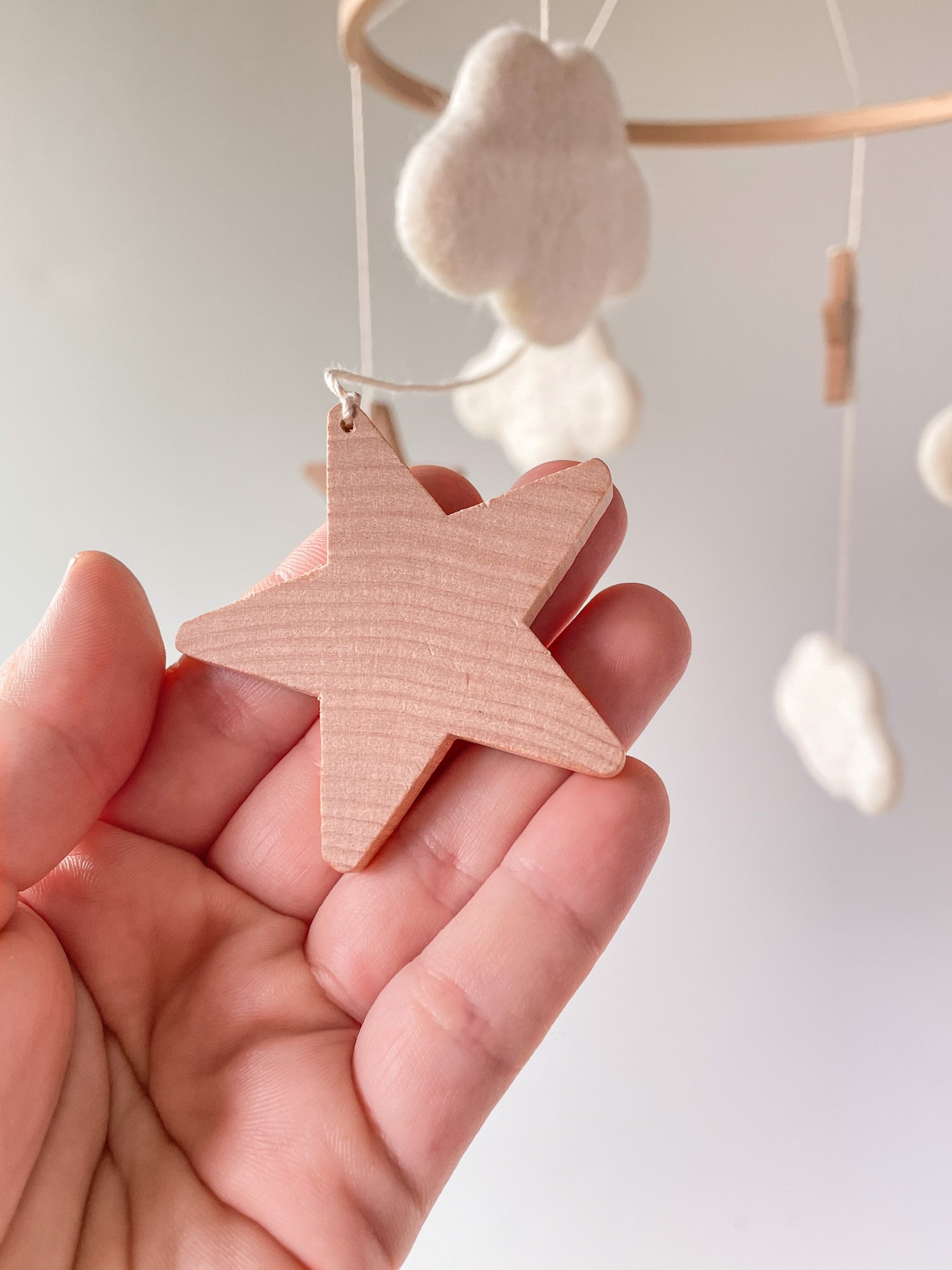 Cloud Baby Mobile Wooden Mobile Etsy